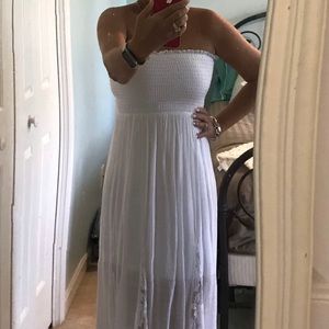 Venus white lace maxi dress